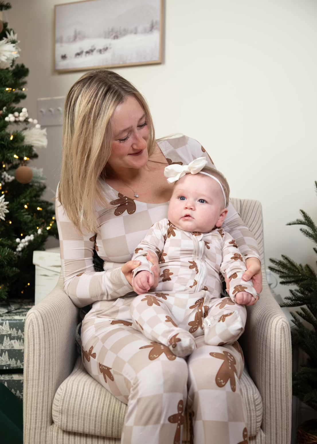 Bamboo Baby Christmas Sleepers | Matching Family Holiday Pajamas - Gingerbread - Rippers & Rascals