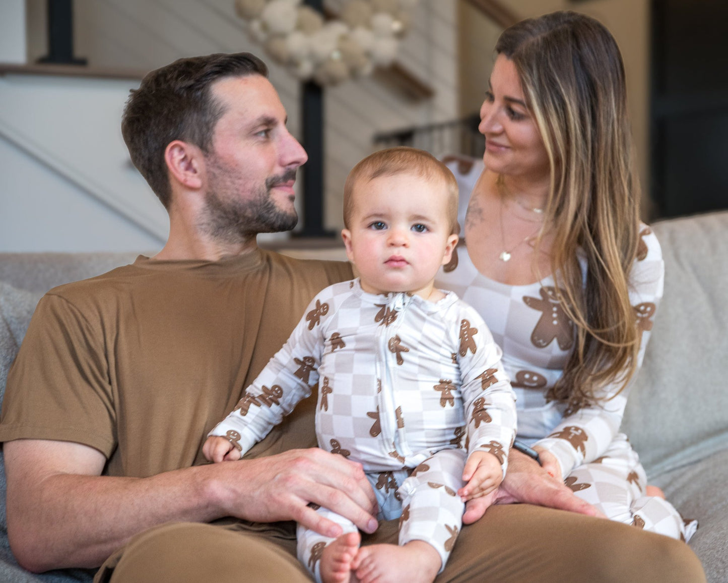 Bamboo Baby Christmas Sleepers | Matching Family Holiday Pajamas - Gingerbread - Rippers & Rascals