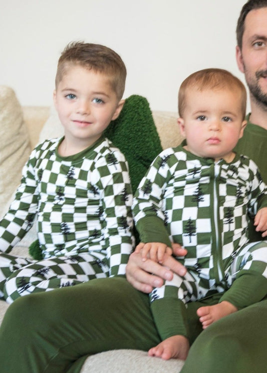Bamboo Toddler and Kids Christmas Pajamas | Matching Family Holiday Set - Christmas Trees - Rippers & Rascals