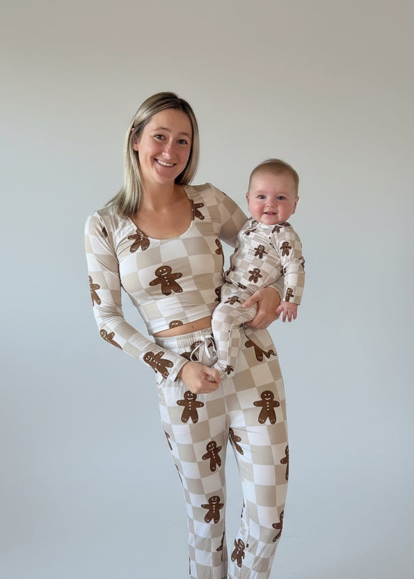 Bamboo Women’s Christmas Pajamas | Matching Holiday Family Set - Gingerbread - Rippers & Rascals