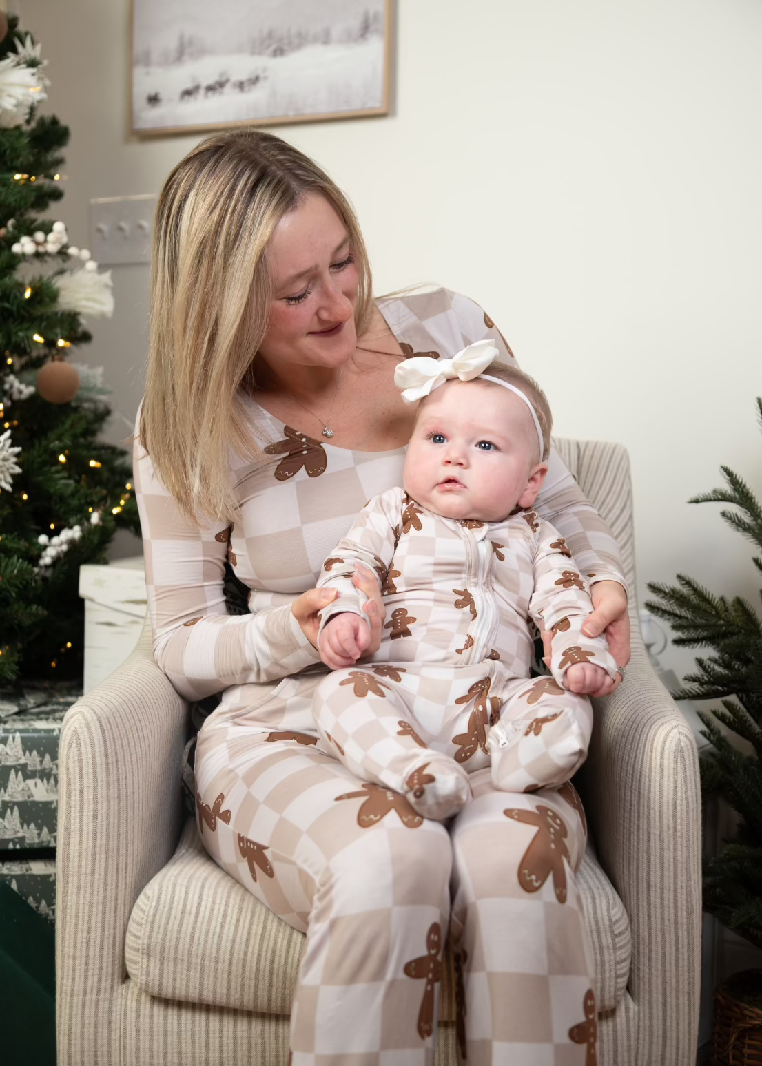 Bamboo Women’s Christmas Pajamas | Matching Holiday Family Set - Gingerbread - Rippers & Rascals