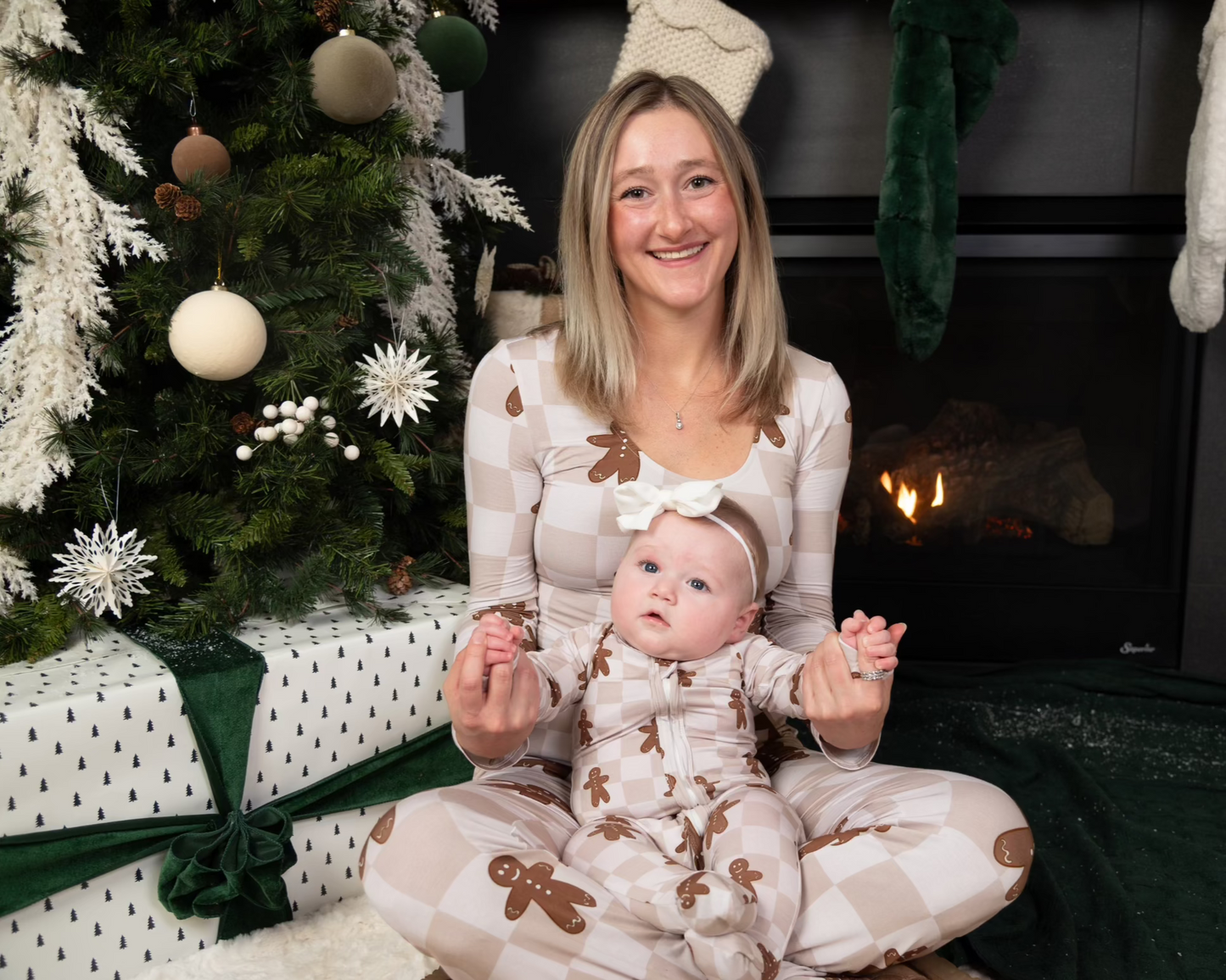 Bamboo Women’s Christmas Pajamas | Matching Holiday Family Set - Gingerbread - Rippers & Rascals
