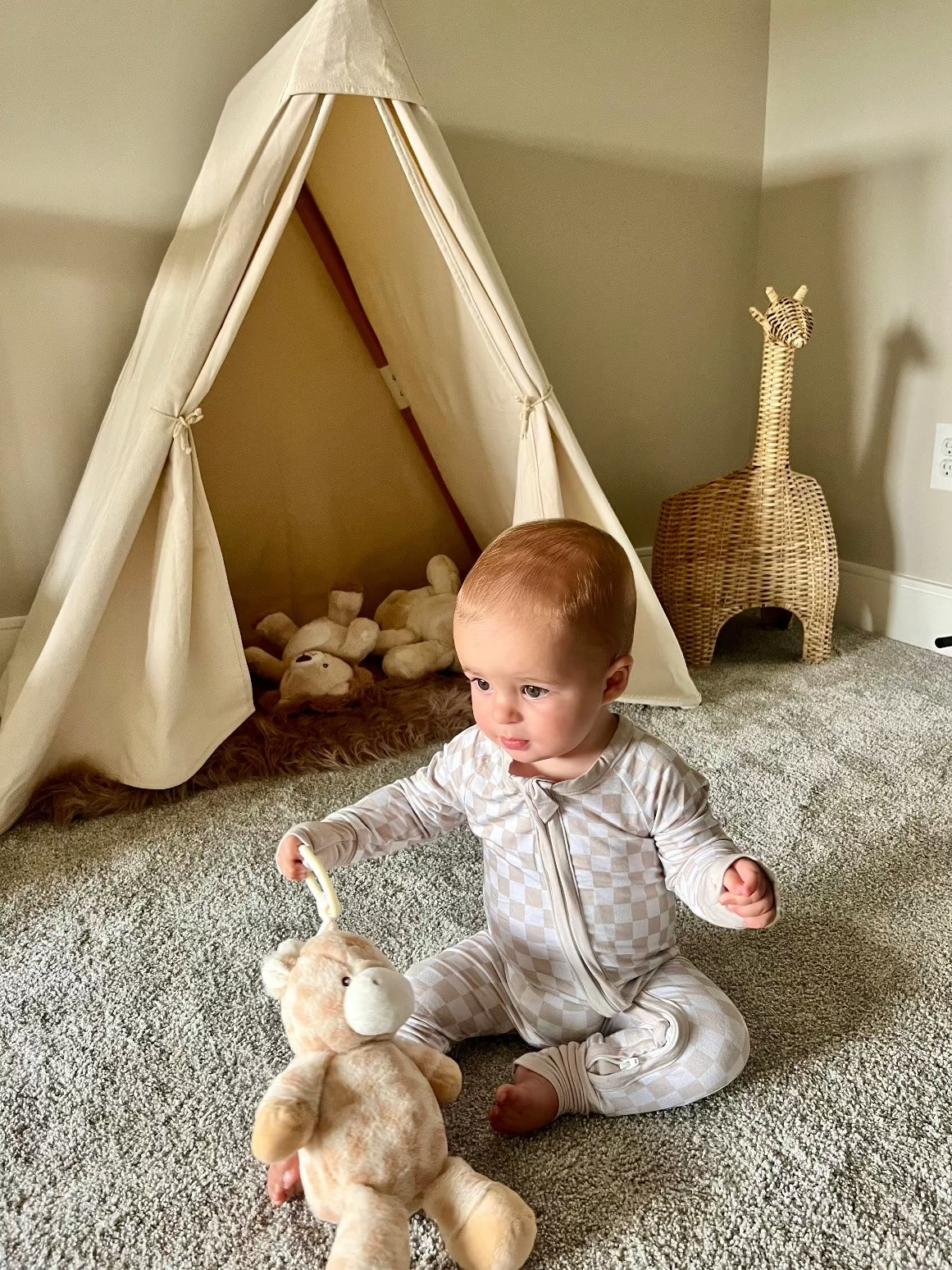 Checkered Bamboo Sleeper | Soft Baby Onesie - Rippers & Rascals