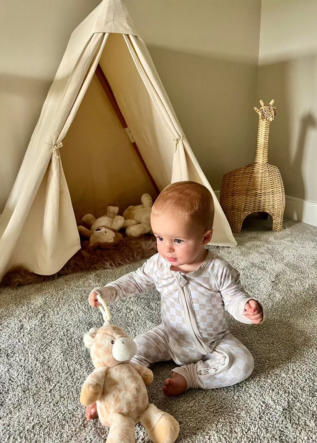 Checkered Bamboo Sleeper | Soft Baby Onesie - Rippers & Rascals