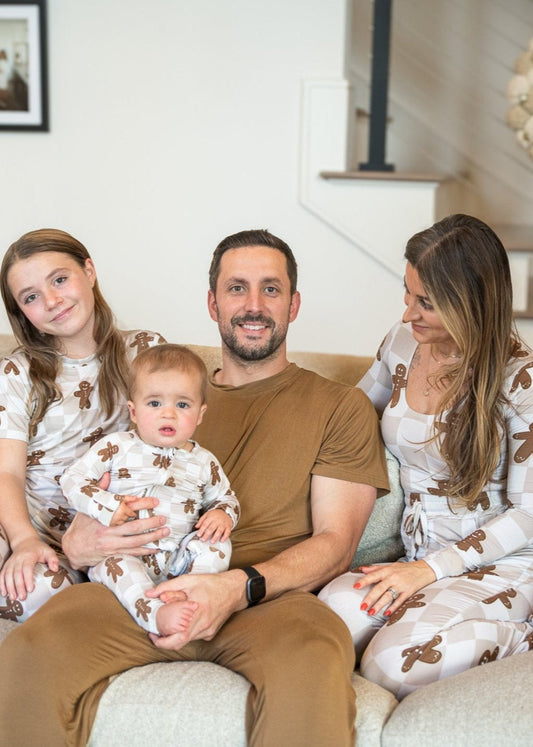 Bamboo Men's Christmas Pajamas | Matching Family Holiday Set - Gingerbread - Rippers & Rascals