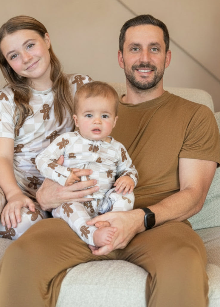 Bamboo Men's Christmas Pajamas | Matching Family Holiday Set - Gingerbread - Rippers & Rascals