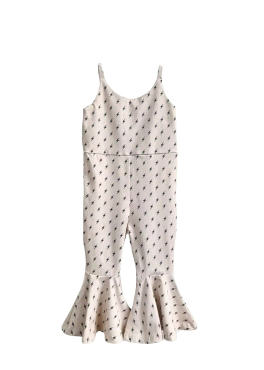 Toddler Girls Lightning Bolt Jumpsuit | Matching Sibling Outfit