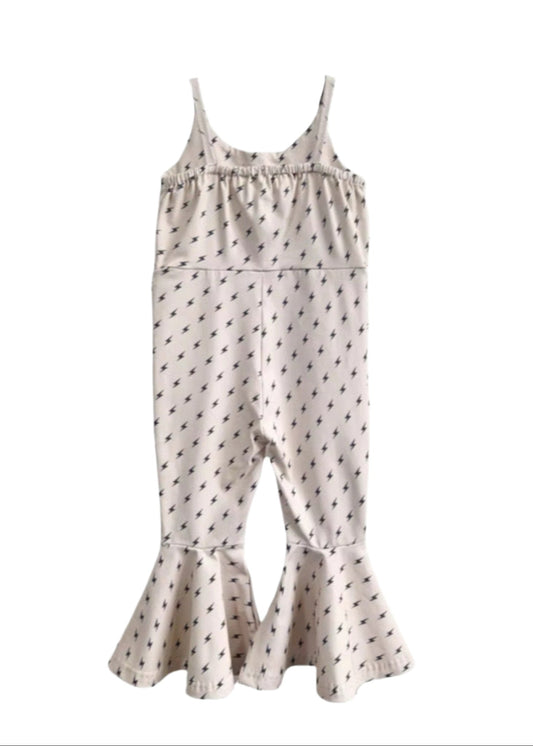 Toddler Girls Lightning Bolt Jumpsuit | Matching Sibling Outfit