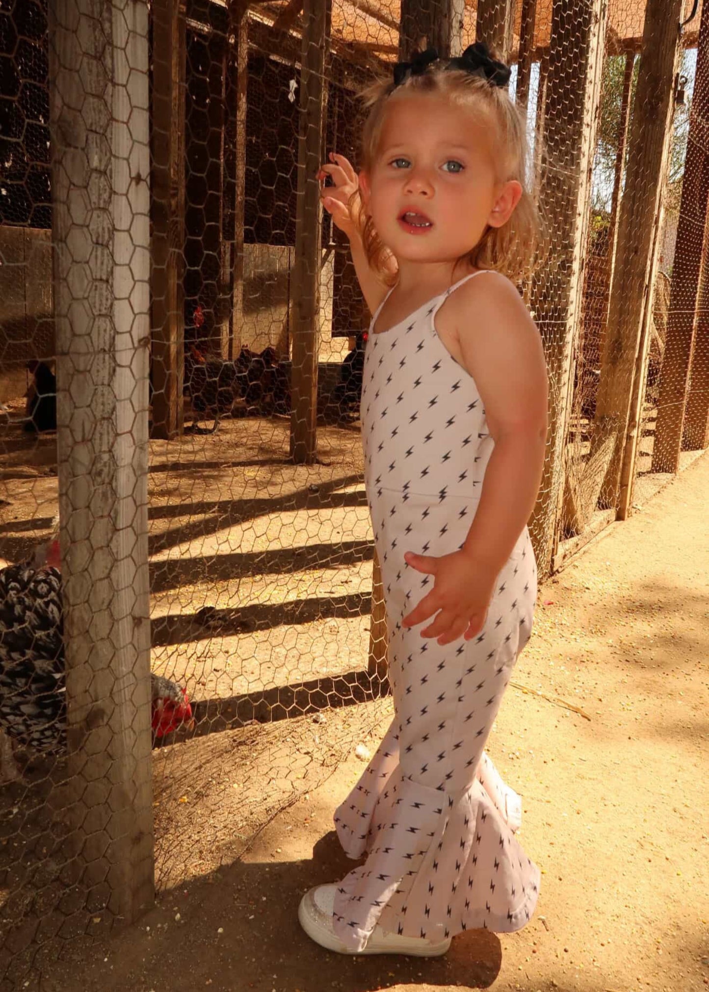 Toddler Girls Lightning Bolt Jumpsuit | Matching Sibling Outfit