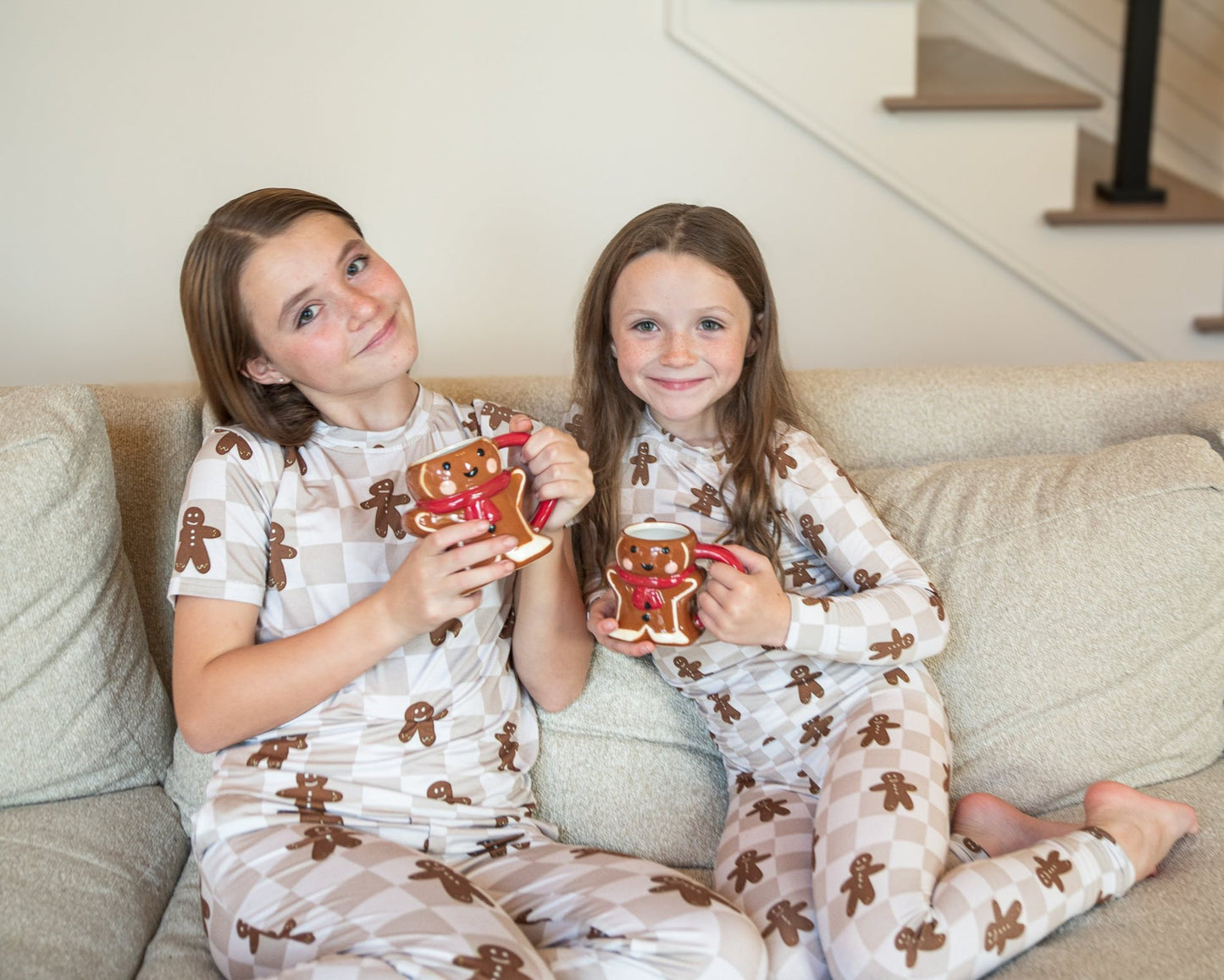 Bamboo Toddler & Kids Christmas Pajamas | Matching Family Holiday Set - Gingerbread - Rippers & Rascals