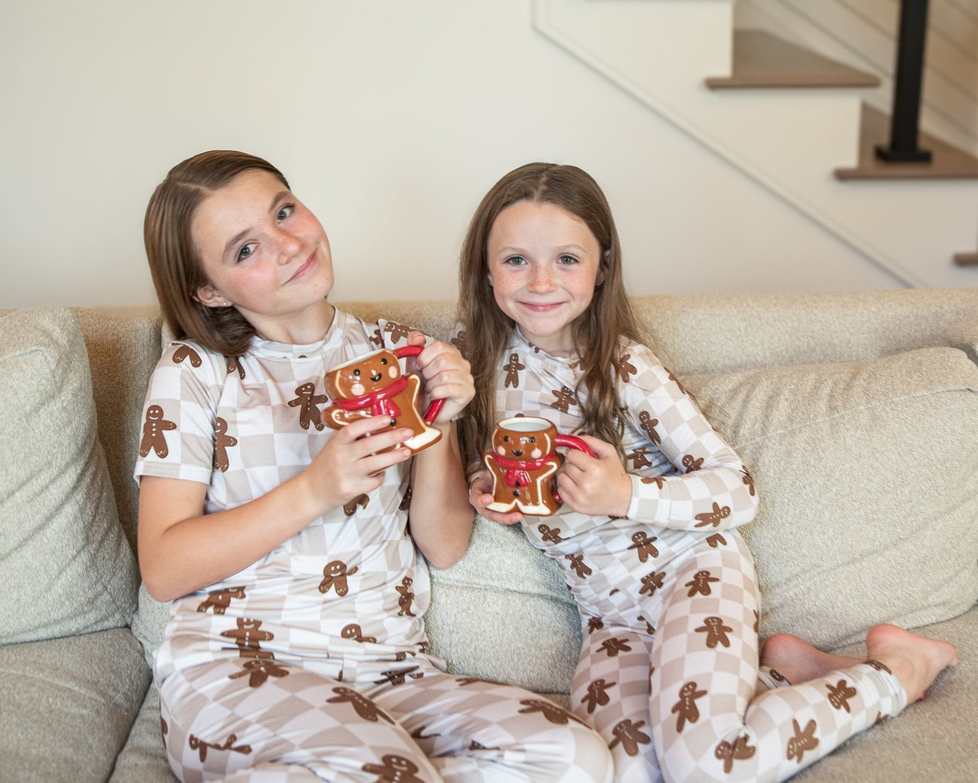 Bamboo Toddler & Kids Christmas Pajamas | Matching Family Holiday Set - Gingerbread - Rippers & Rascals