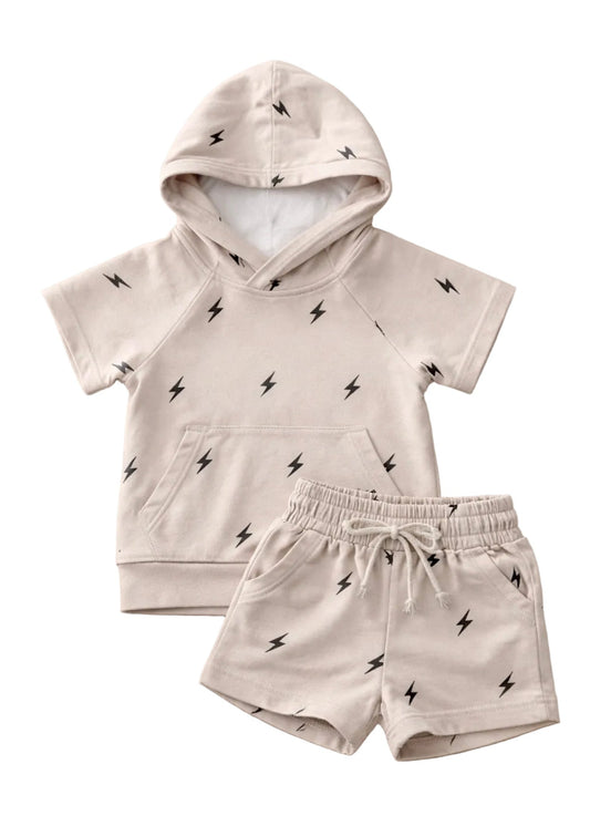 Jackson Hooded Lightning Set | Toddler Boys Matching Sibling Outfit - Rippers & Rascals