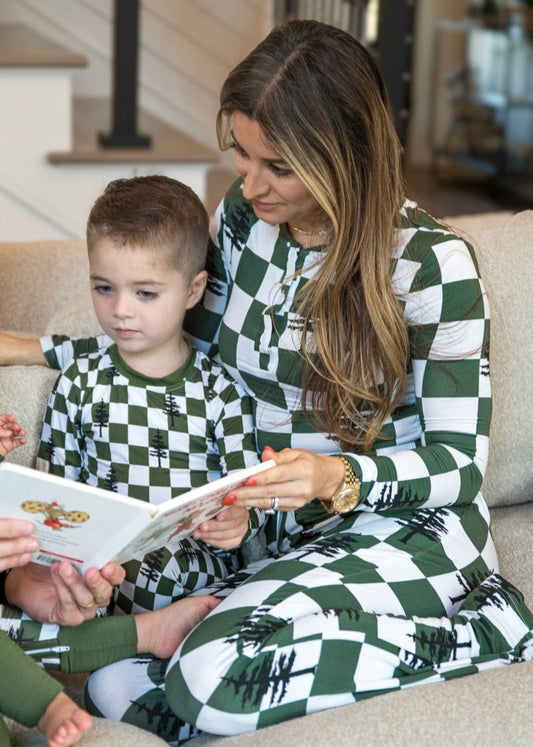 Bamboo Women’s Christmas Pajamas | Matching Holiday Family Set - Christmas Trees - Rippers & Rascals