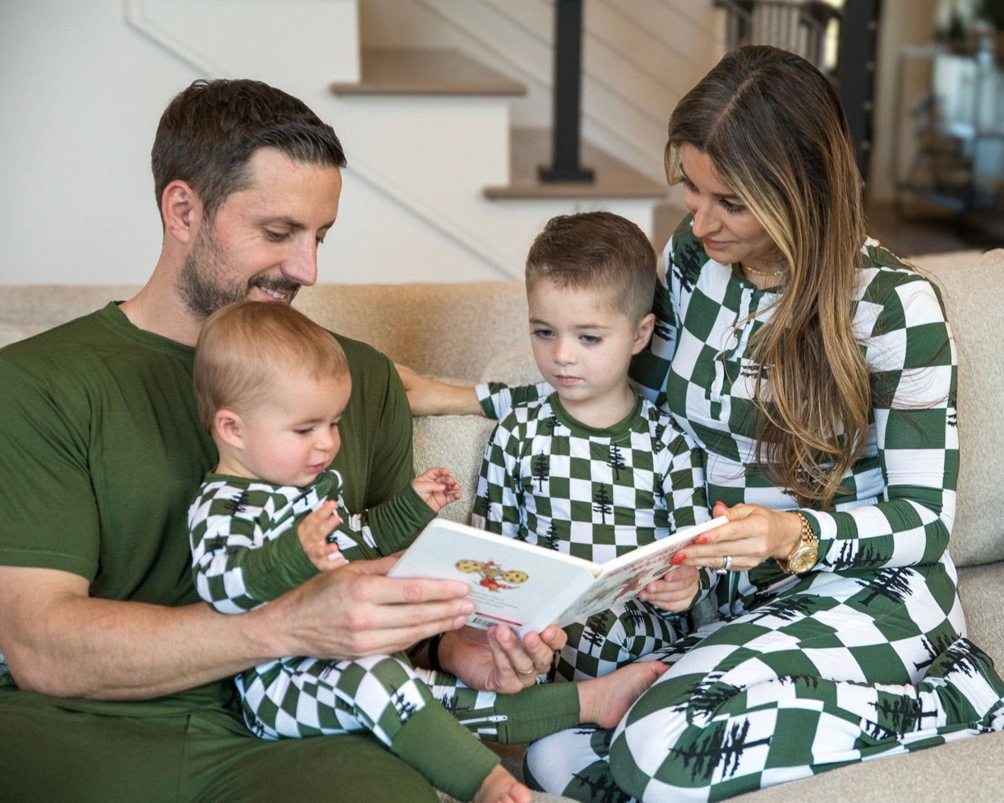 Toddler and Kids Bamboo Matching Family Holiday Pajamas - Christmas Trees