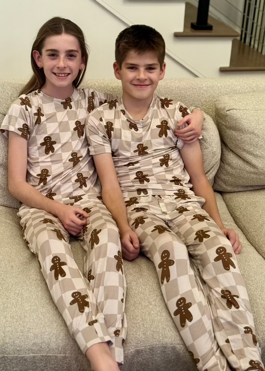 Youth Bamboo Christmas Pajamas - Gingerbread