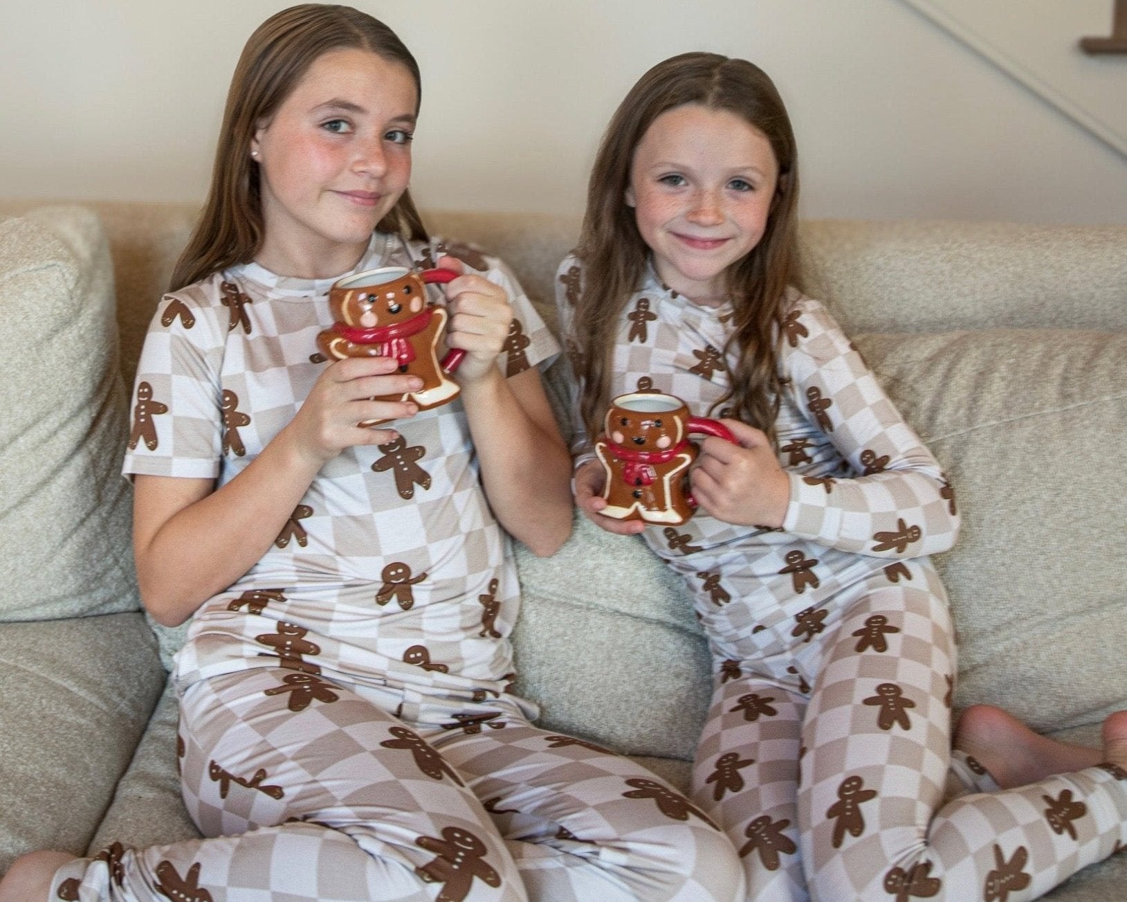 Kids Bamboo Holiday Pajamas- Gingerbread