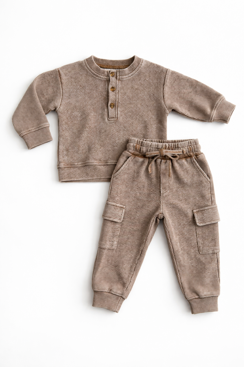 Hudson Acid-Wash Waffle Jogger Set | Baby & Toddler Boys Outfit - Rippers & Rascals