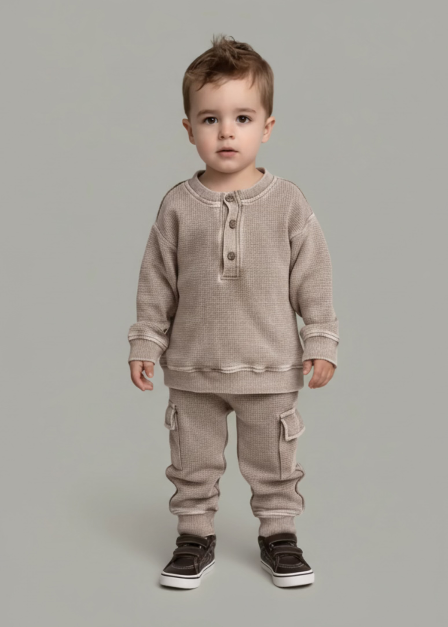Hudson Acid-Wash Waffle Jogger Set | Baby & Toddler Boys Outfit - Rippers & Rascals