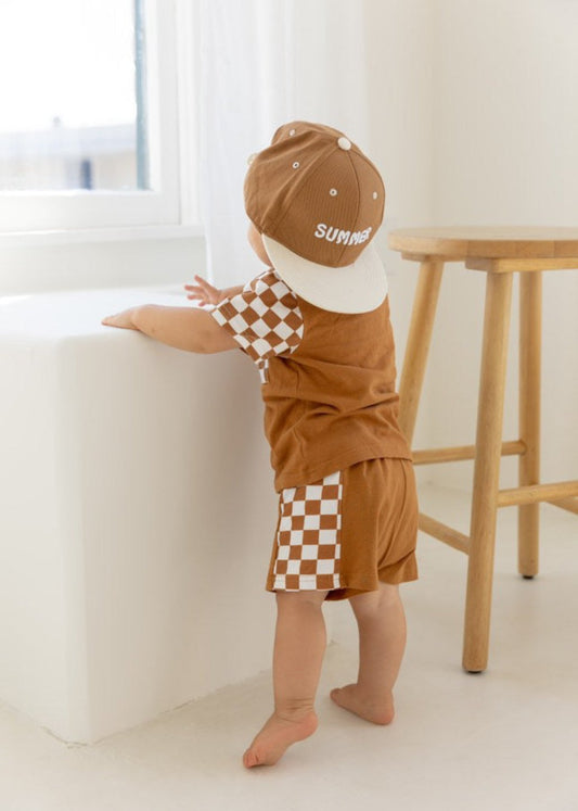 Cole Set | Brown Checkered Outfit - Rippers & Rascals