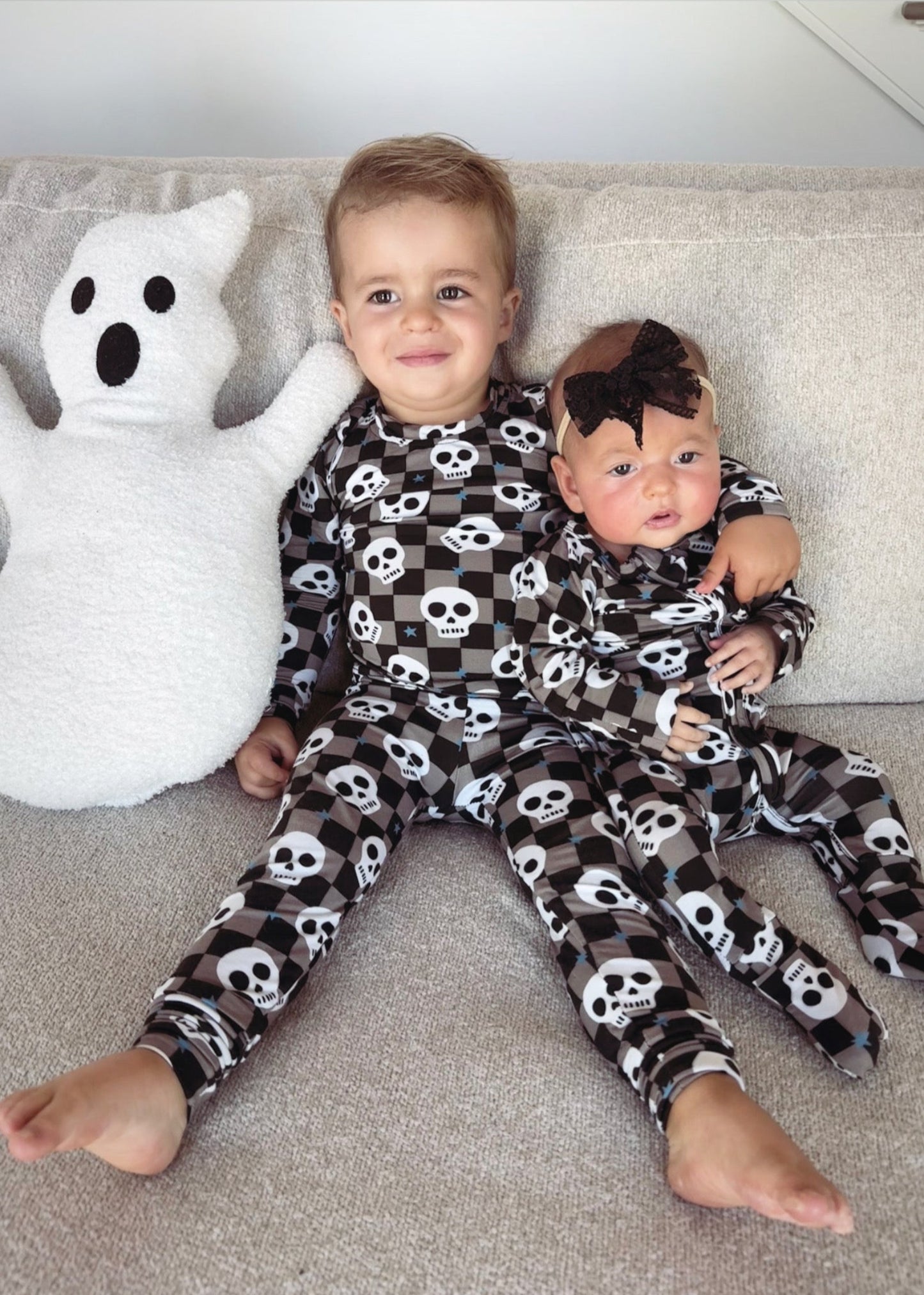 Bamboo Baby Halloween Convertible Onesie | Spooky Skull Pajamas - Rippers & Rascals
