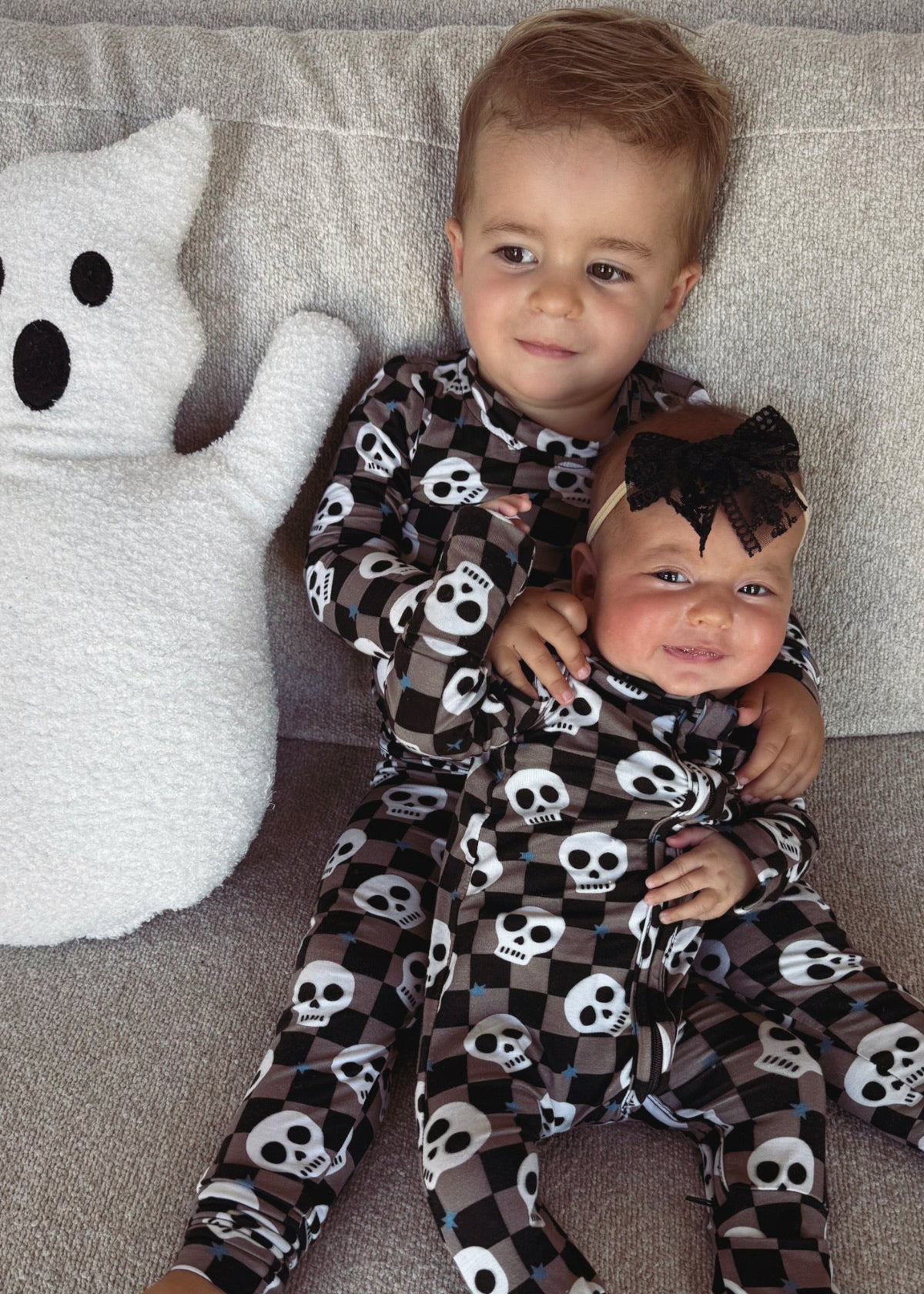 Funlings Rascal Spooky Bamboo Baby Halloween Sleeper | Spooky Skull Pajamas – Rippers & Rascals