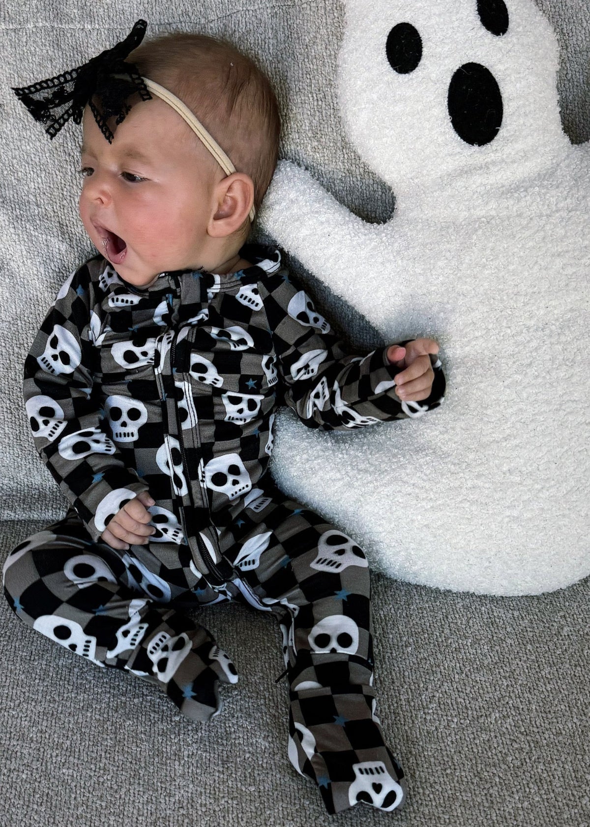Funlings Rascal Spooky Bamboo Baby Halloween Sleeper | Spooky Skull Pajamas – Rippers & Rascals