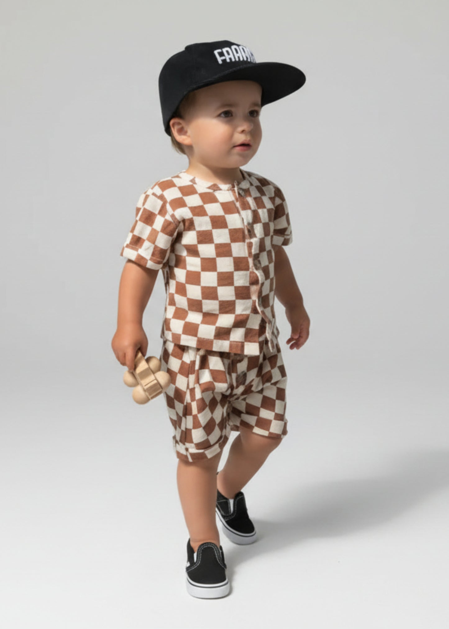 Gio Checkered Button-Down Set | Toddler Boys Summer Outfit - Rippers & Rascals