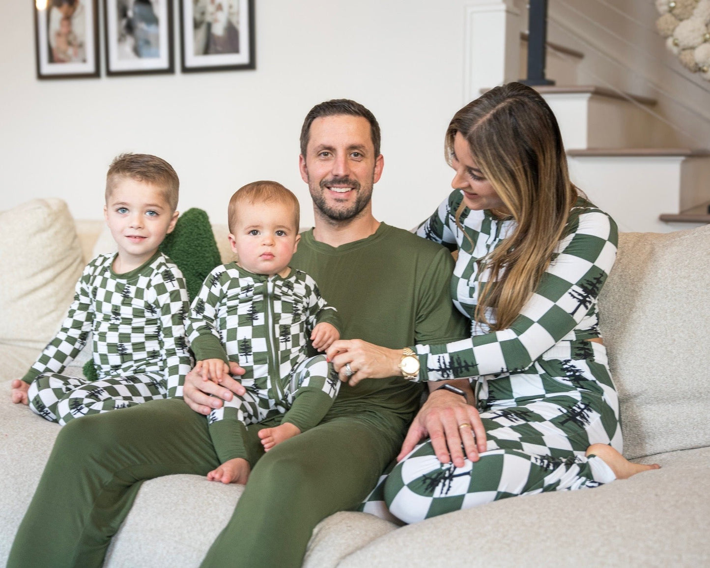 Women's Bamboo Matching Family Holiday Pajamas - Christmas Trees