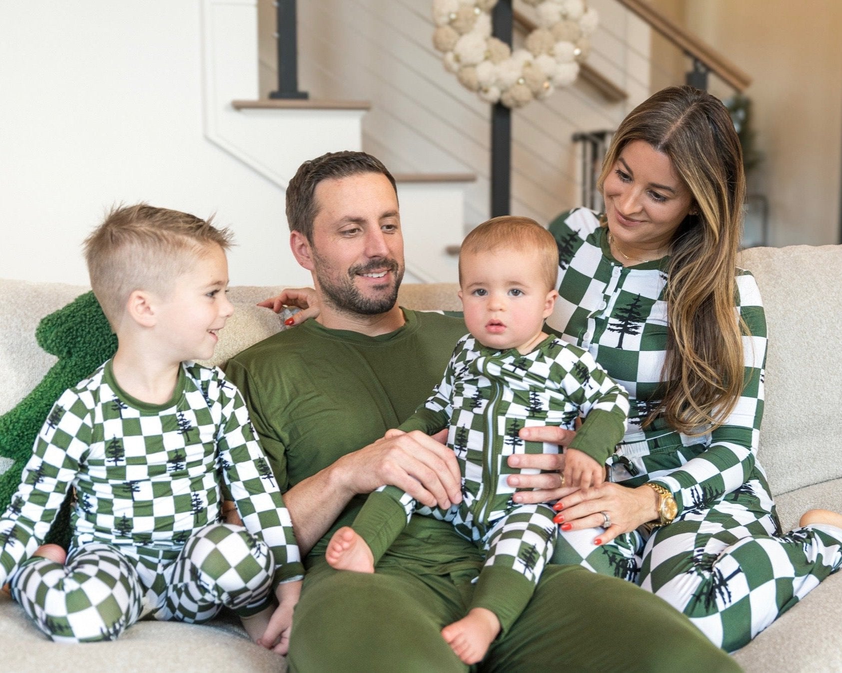 Women's Checkered Bamboo Christmas Tree Pajamas - Rippers & Rascals